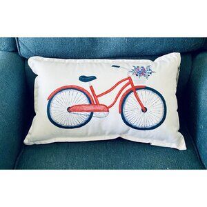 Bicycle Print Throw Decorative Rectangular Pillow Jo-Ann Stores 12x20x5 Stripes